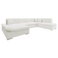 ECKSOFA Bergen Premium, Seite: Links - Silberfarben/Creme, Holz/Textil (345/76/205cm) - MIRJAN24