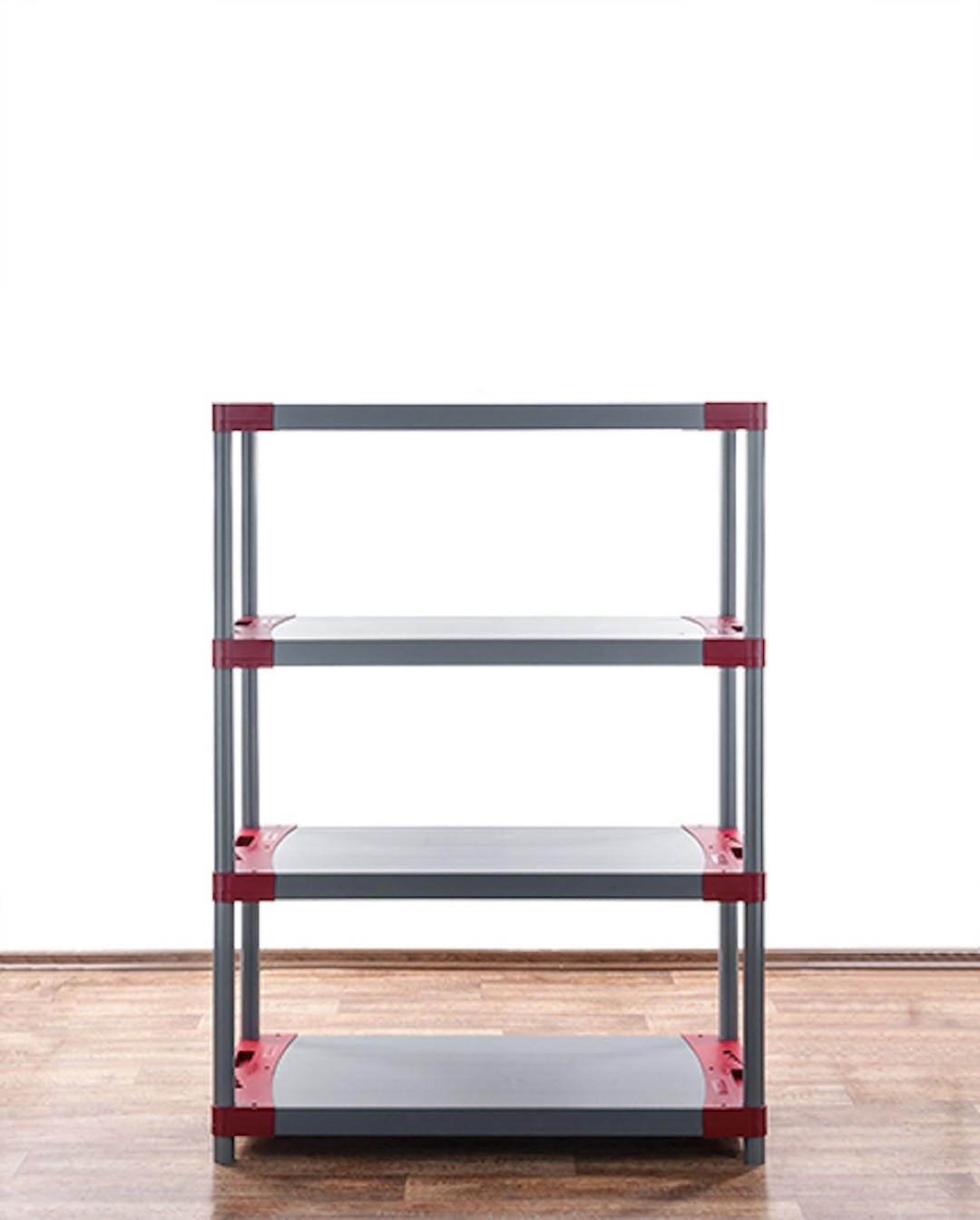 KUNSTSTOFFREGAL GREY BEAR Low 138x80x46cm Fachlast 120kg Grau-Rot - Rot, Kunststoff (80/138/46cm) - PROREGAL