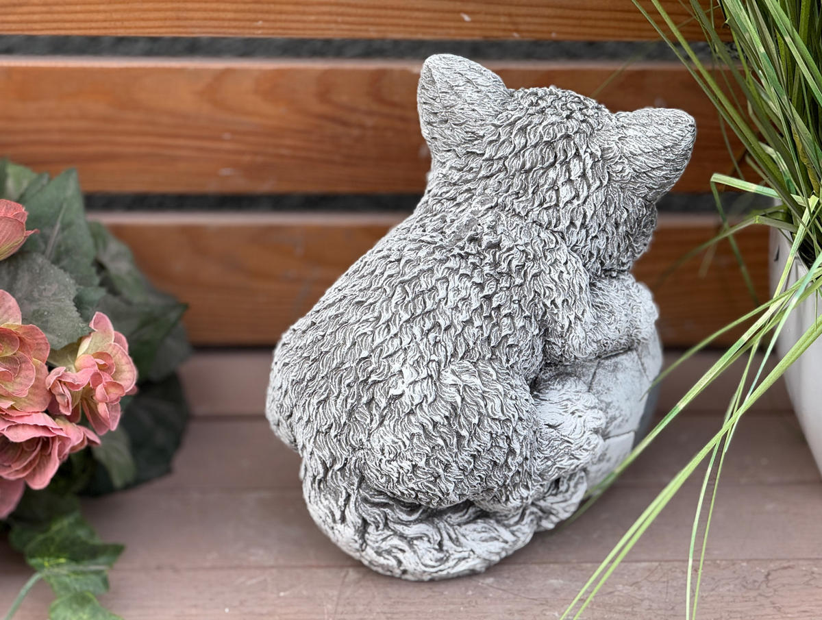 STEINFIGUR Kater Katze Poldi frostfest massiv - Grau, Stein (14/17/21cm) - stoneandstyle