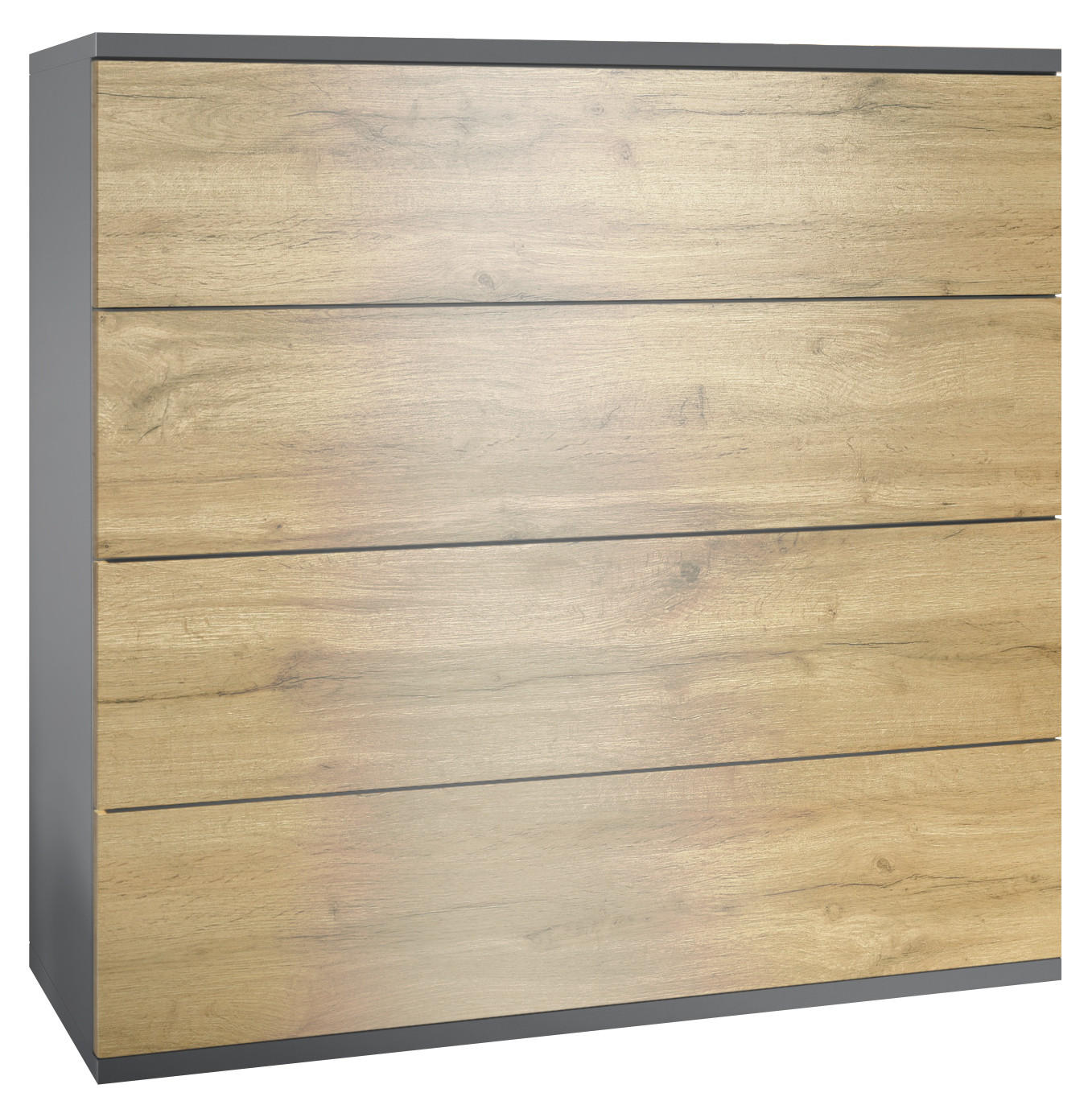 KOMMODE Pavos Eiche Evoke - Eiche San Remo, Holzwerkstoff (76/76/35cm) - Vladon