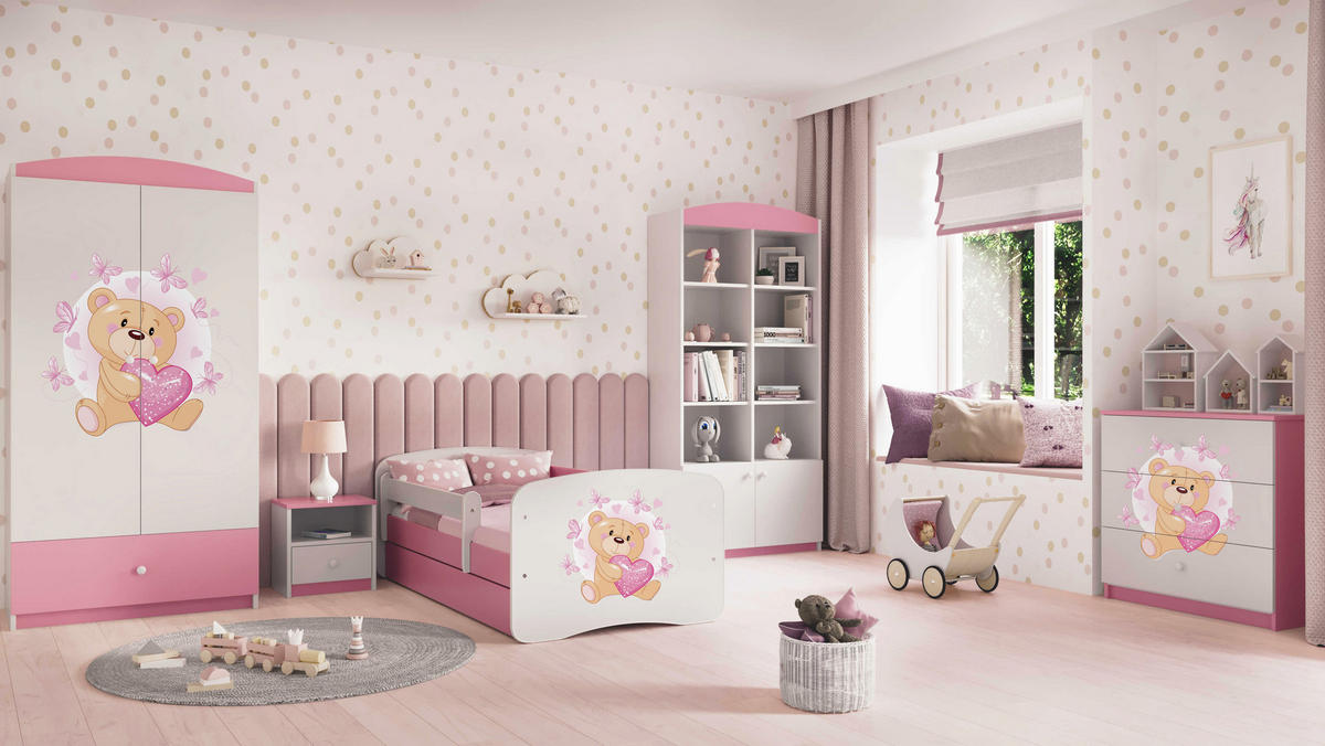 KOMMODE Babydreams Teddybär II 81/81/41 - Rosa, Holzwerkstoff (81/81/41cm) - RAUMHIRSCH FURNITURE