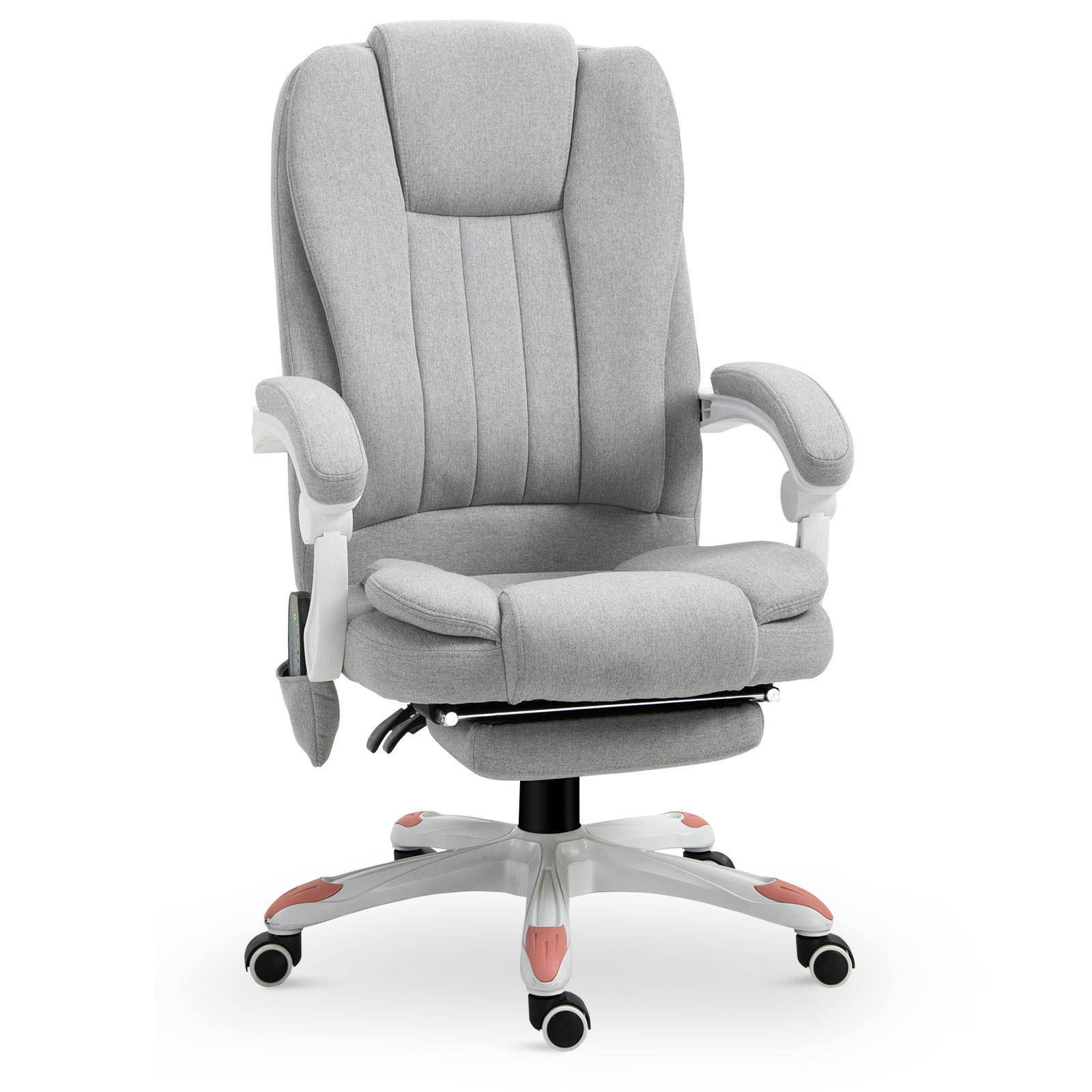 MASSAGE Bürostuhl, Schaumstoff, Grau - Grau, Kunststoff (63/107/66cm) - Vinsetto
