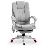 MASSAGE Bürostuhl, Schaumstoff, Grau - Grau, Kunststoff (63/107/66cm) - Vinsetto