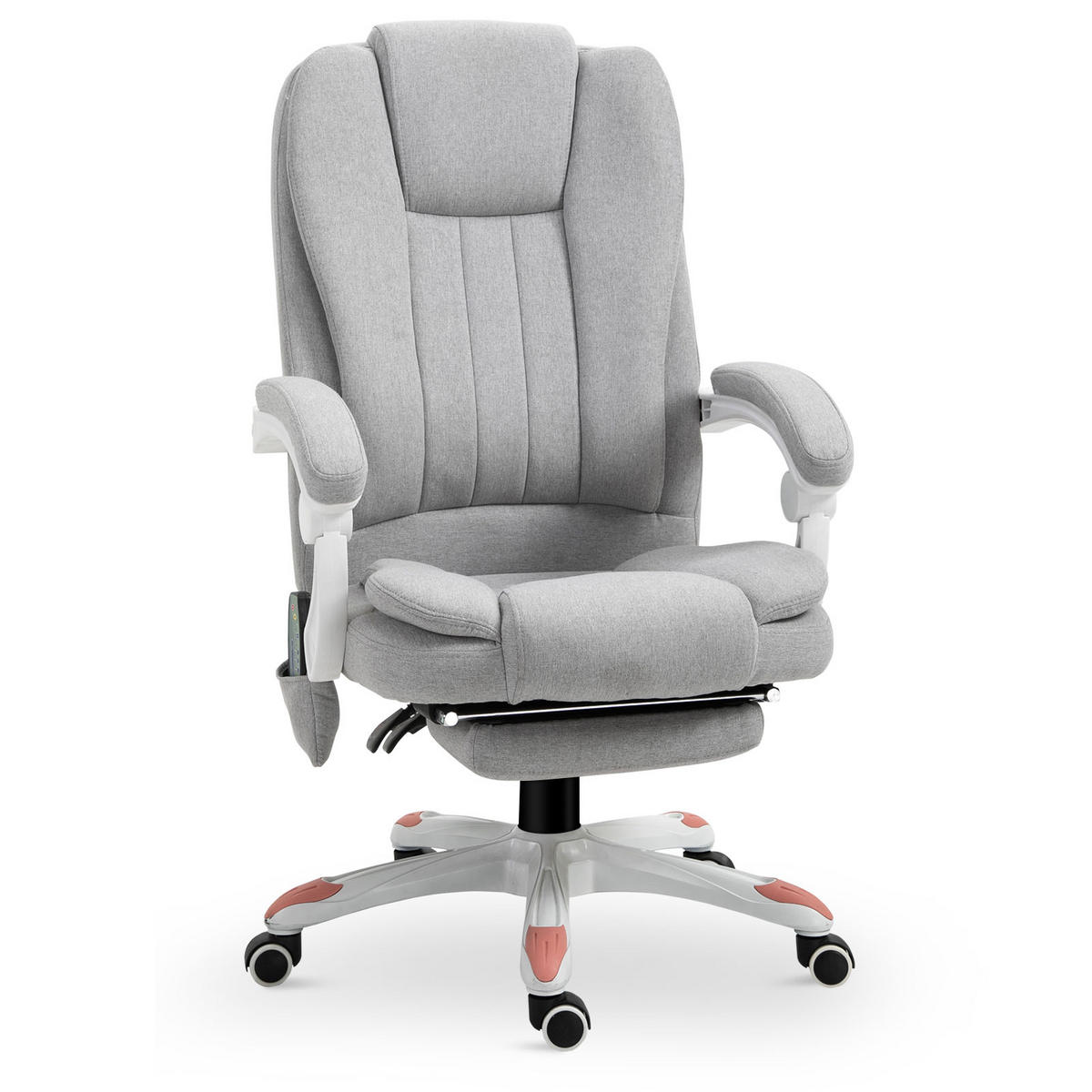 MASSAGE Bürostuhl, Schaumstoff, Grau - Grau, Kunststoff (63/107/66cm) - Vinsetto