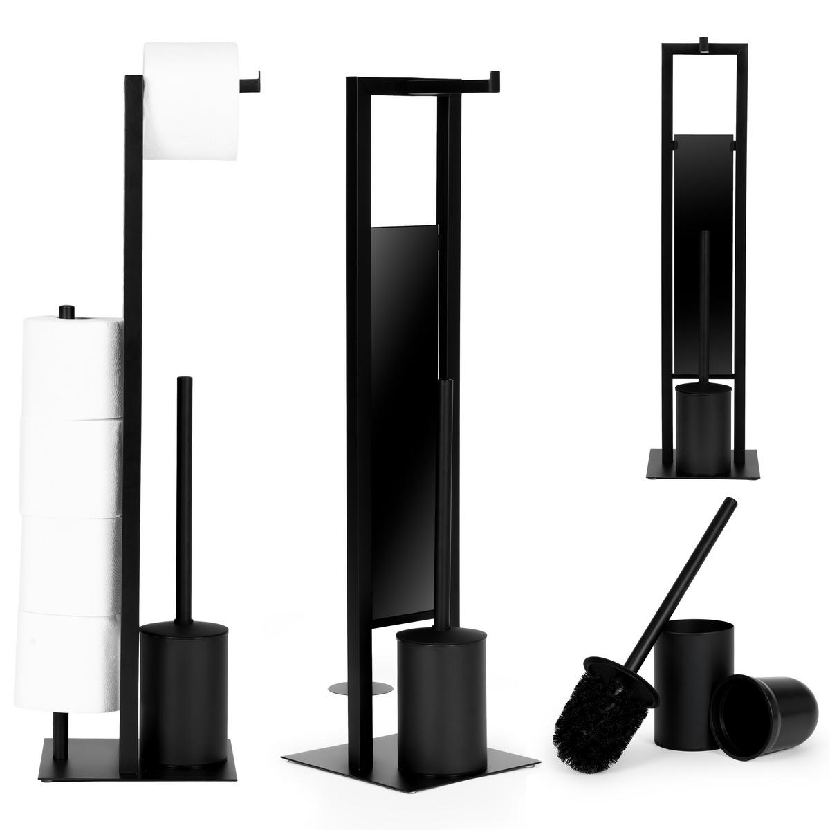 WC-GARNITUR Schwarz Glastrennwand - Schwarz, Glas/Kunststoff (19.5/68/18cm) - Mat-Haus