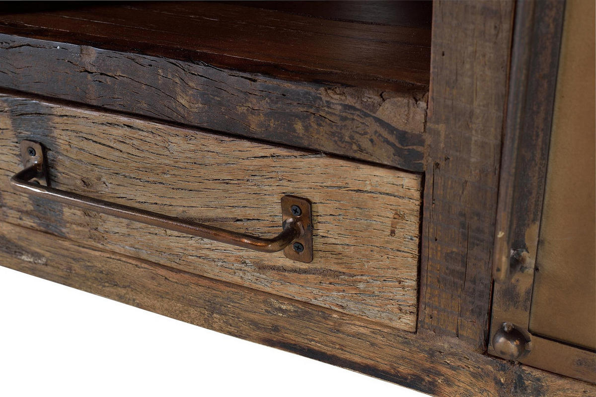 LOWBOARD aus recyceltem Holz mit Metallelementen - Braun, Holz (40/60/150cm) - Giner y Colomer