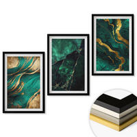 WANDBILDER 3er-Set - 40x60 cm Schwarzer Rahmen - Elegante Steinmuster - Schwarz, Kunststoff (40/60cm) - ArtPrintCave