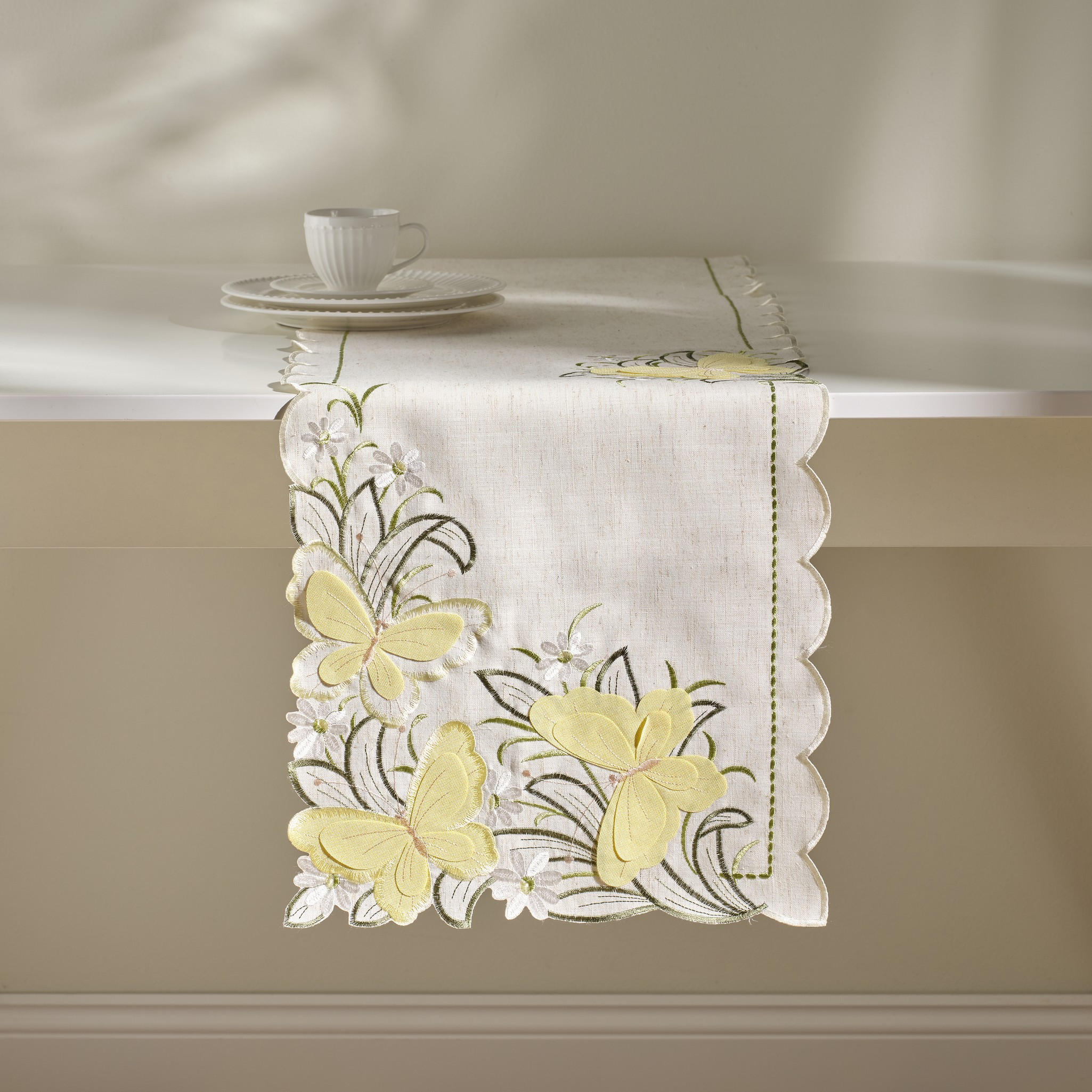 TISCHLÄUFER Borbovera - Beige, Textil (174/35/1cm) - home&you