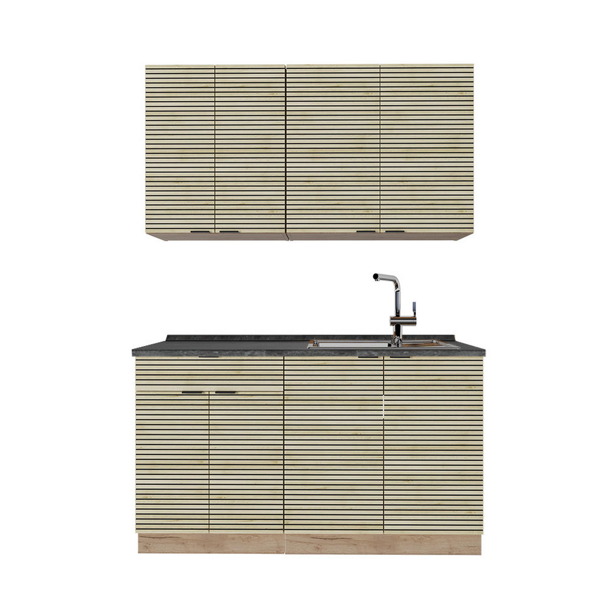 JEDNOTKOVÁ KUCHYNĚ Fame-Line Dubový panel / dub Goldkraft - medově dubová/barva dubu, kompozitní dřevo (140/81.6/60cm) - Vicco