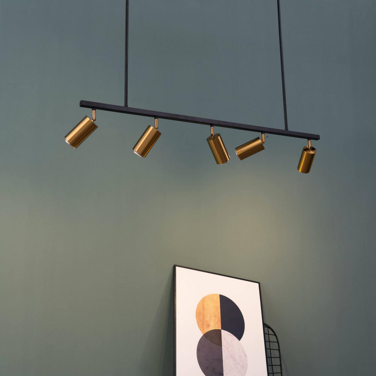 HÄNGELEUCHTE Tatiana, Schwarz und gold, 110cm - Goldfarben, Metall (110/110/110cm) - KOSILUM