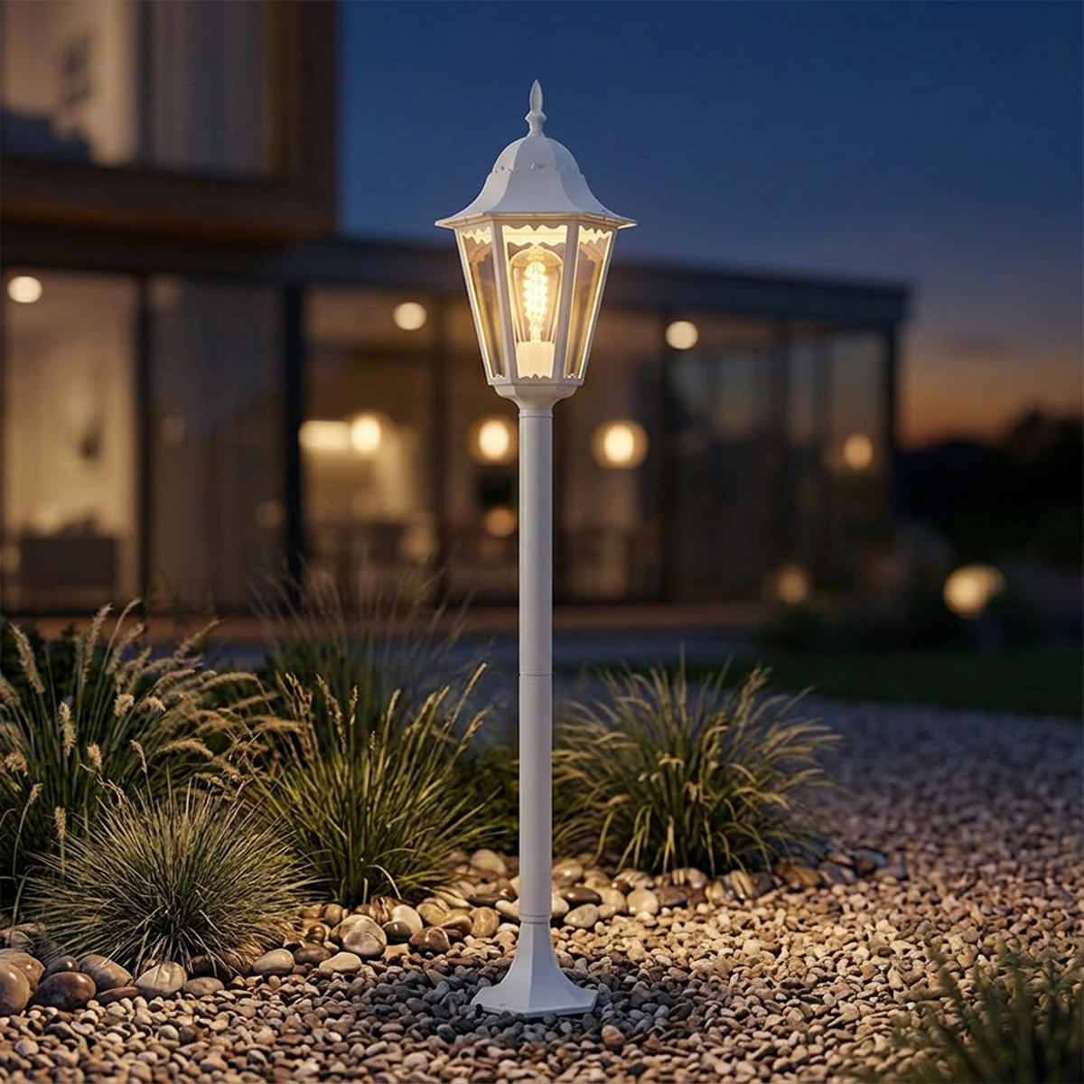 STEHLEUCHTE Aluminium Weiß - Weiß, Metall (23.5/23.5/120cm)