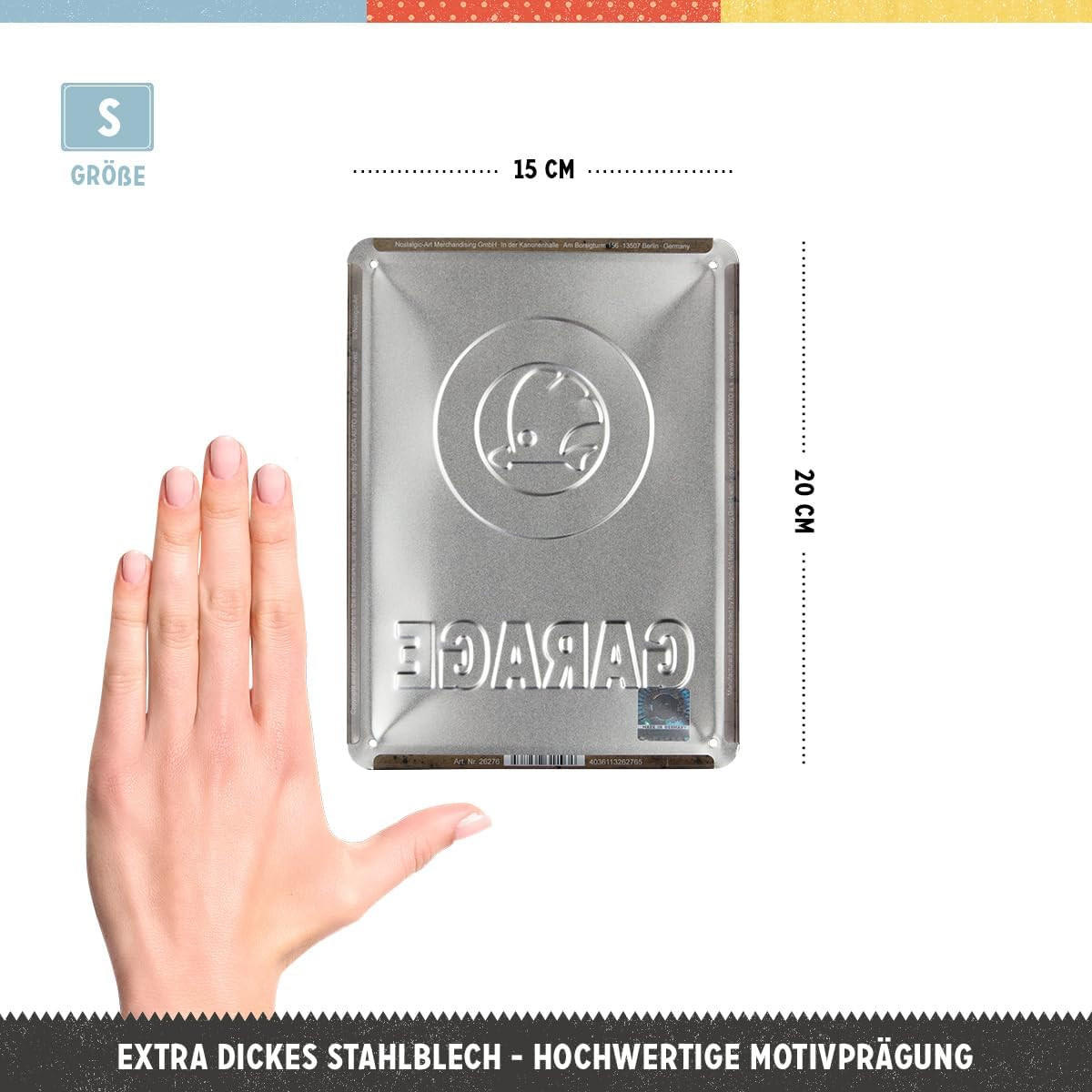 BLECHSCHILD 15/20 cm Skoda Garage - Multicolor, Metall (15/20/0.5cm) - Nostalgic-Art