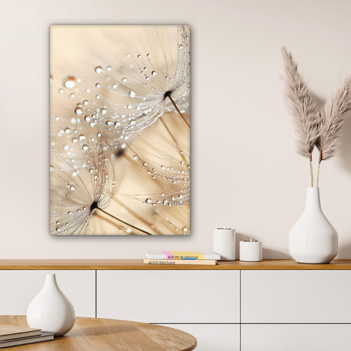 LEINWANDBILD Löwenzahn - Abstrakt - Natur - Beige Wanddeko 40x60 cm - Braun, Textil (40/60cm) - MuchoWow