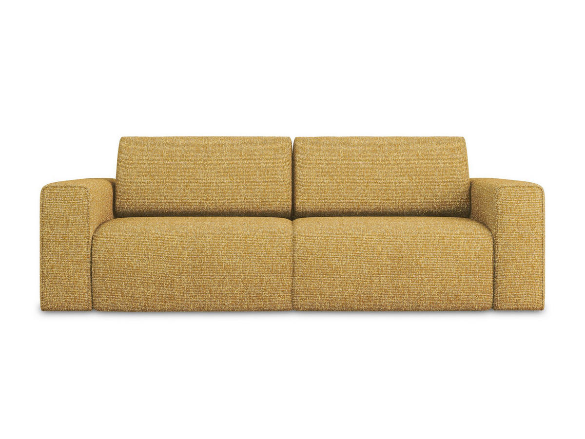 3-SITZER SOFA Strukturstoff Stoff Gelb - Currygelb/Gelb, Kunststoff/Textil (224/80/103cm) - Makamii