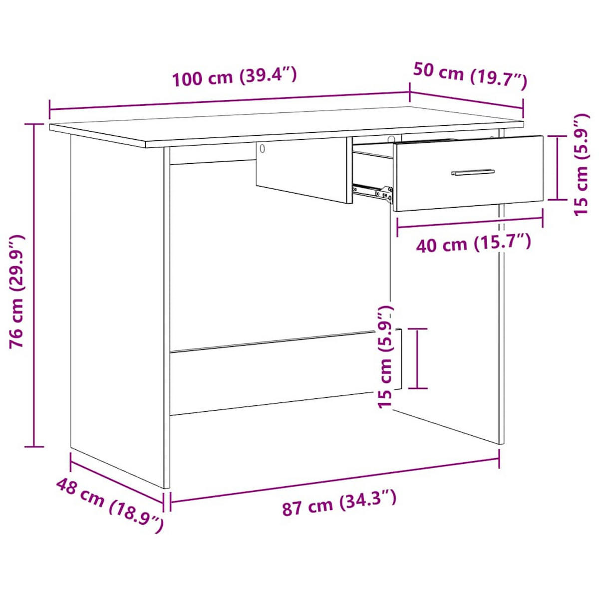 SCHREIBTISCH HOCHGLANZ-WEISS 100×50×76 CM HOLZWERKSTOFF - Weiß, Holz (50/100/76cm) - vidaXL