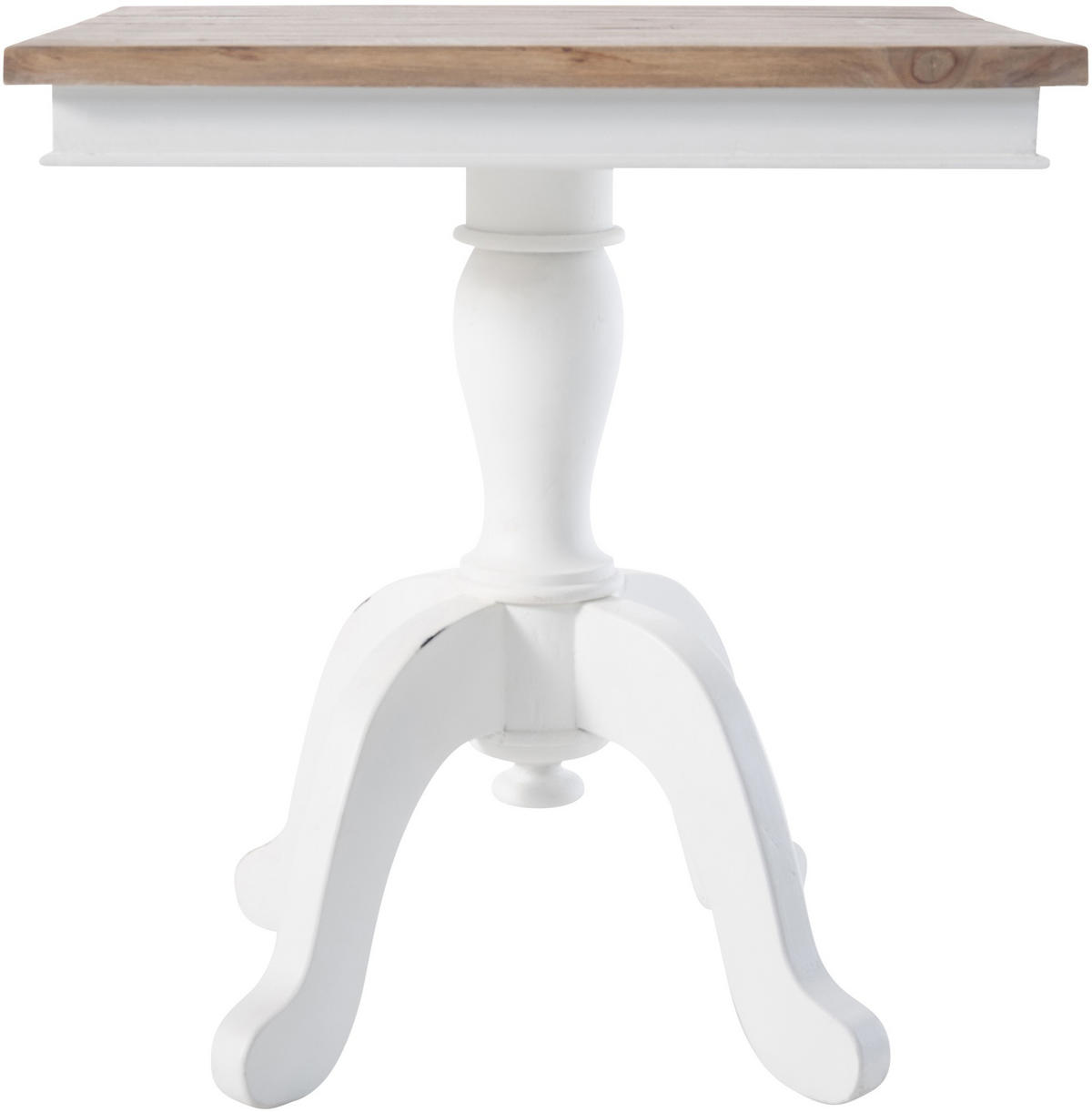 BEISTELLTISCH eckig 50/50/65 cm Holz natura/weiß - Eukalyptusholzfarben/Weiß, Holz (50/50/65cm) - CLP