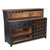 BARSCHRANK PUREWOOD Recyclingholz massiv, Vintage-Look 09 voodoo - schwarz - Schwarz, Holz (150/110/55cm) - DESIGN DELIGHTS