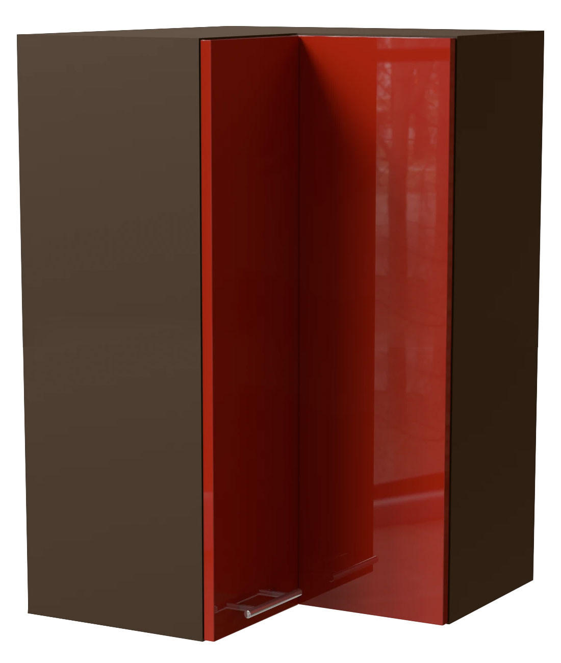 Feldmann-Wohnen Eckhängeschrank Rot, Dunkelgrau 60x96x60 cm
