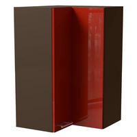 ECKHÄNGESCHRANK Brerra W14/60 Lava / RAL 3002 karminrot Hochglanz 60 / 60 / 96cm - Dunkelgrau/Rot, Holz/Holzwerkstoff (60/96/60cm) - Feldmann-Wohnen