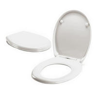 WC-SITZ Duroplast mit Absenkautomatik & Easy-Fix Clip-System - Weiß, Kunststoff (37/3/44cm) - eVendix