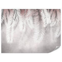 FOTOTAPETE für Esszimmer Große Palmenblätter Boho Beige 250x175 - Violett/Rosa, Papier (250/175cm) - Muralo