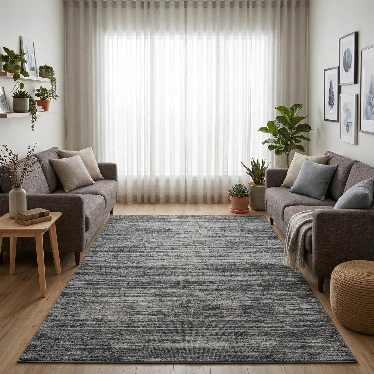 VINTAGE-TEPPICH MILANO 80/150 cm Taupe - Dunkelgrau, Naturmaterialien/Textil (80/150cm) - Consilio Concept