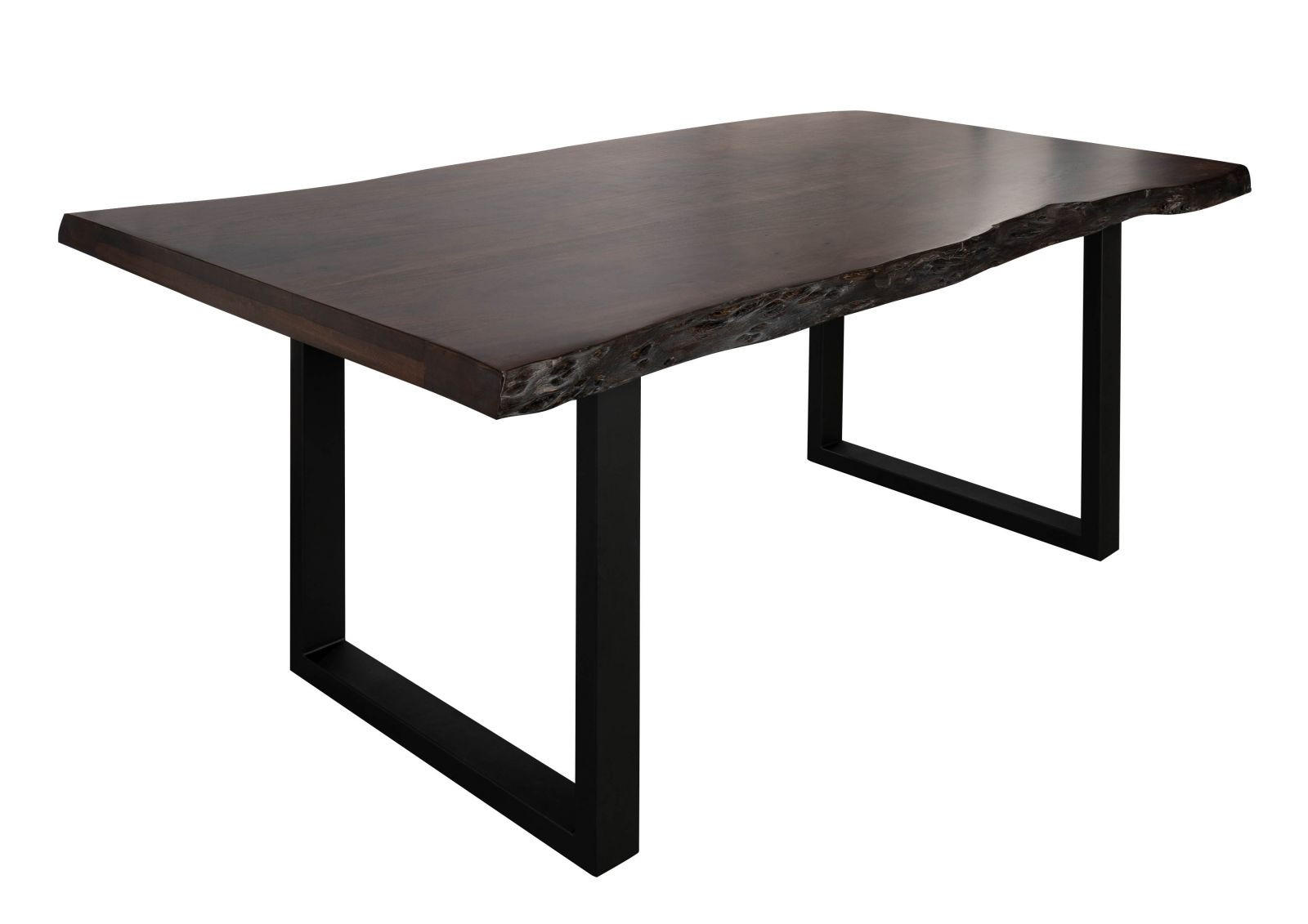 BAUMTISCH Akazie 200x100x77 braun lackiert / U-Beine anthrazit matt FREEFORM 5 - Anthrazit/Braun, Holz (200/100/77cm) - Massivmoebel24