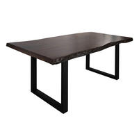 BAUMTISCH Akazie 200x100x77 braun lackiert / U-Beine anthrazit matt FREEFORM 5 - Anthrazit/Braun, Holz (200/100/77cm) - Massivmoebel24