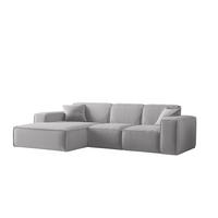 ECKSOFA Ottom Celes Premium Opera Velvet - Hellgrau, Holzwerkstoff/Textil (266/165cm) - Fun Möbel