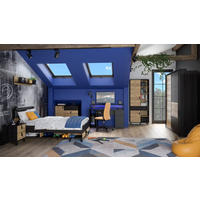JUGENDZIMMER Lya Gamingzimmer in Mauvella und Cabezone Eiche 6 teilig mit Gamingtisch - Braun, Holzwerkstoff (120/200/80cm)