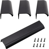 GRIFF 4er-Set Schwarz unsichtbar Aluminium 20 cm Möbel Schrank - Schwarz, Metall (2/4/20cm) - MCBOSON