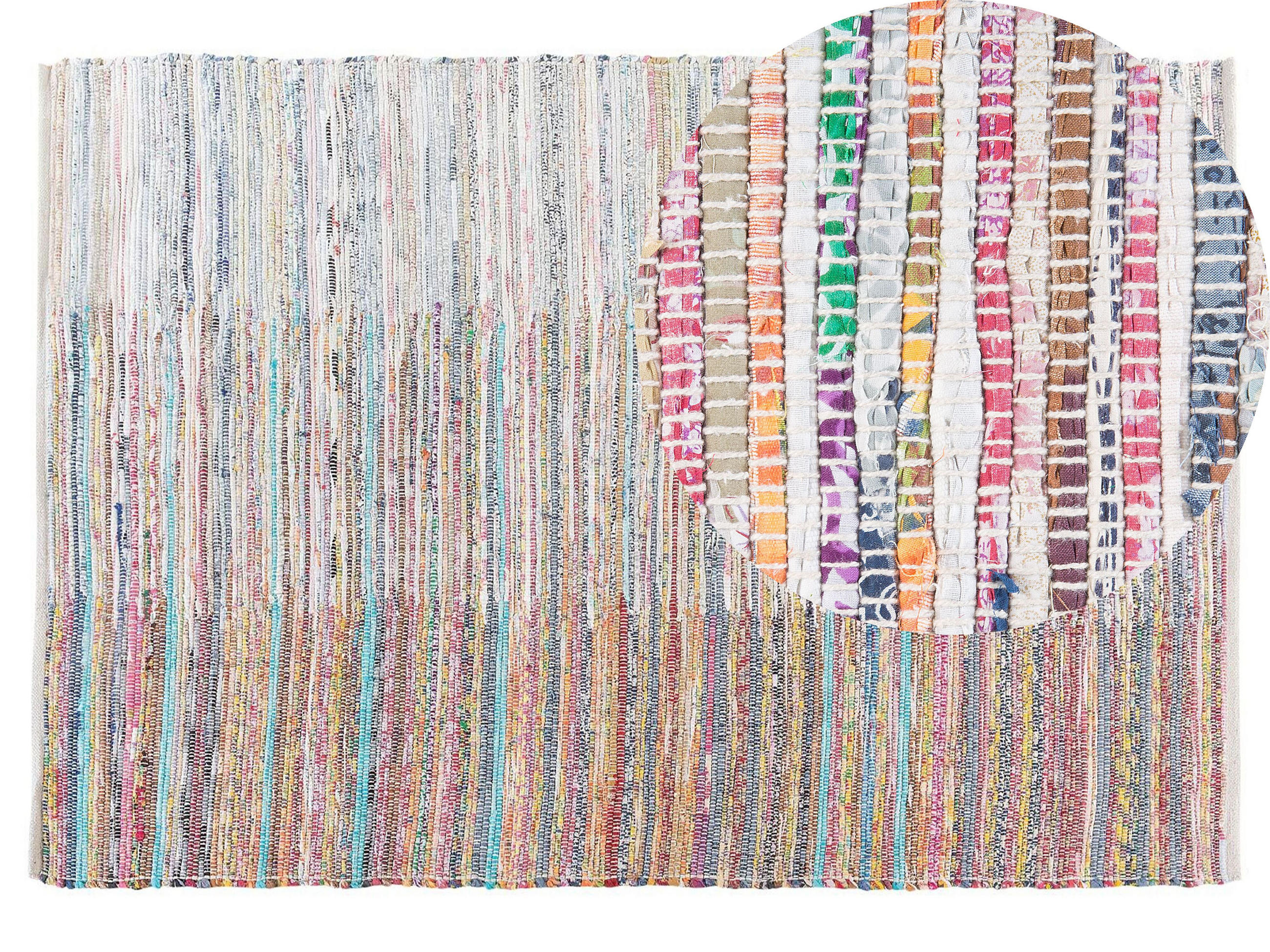 TEPPICH geflochten Mersin 200/140 cm - Multicolor, Textil (140/200cm) - Beliani