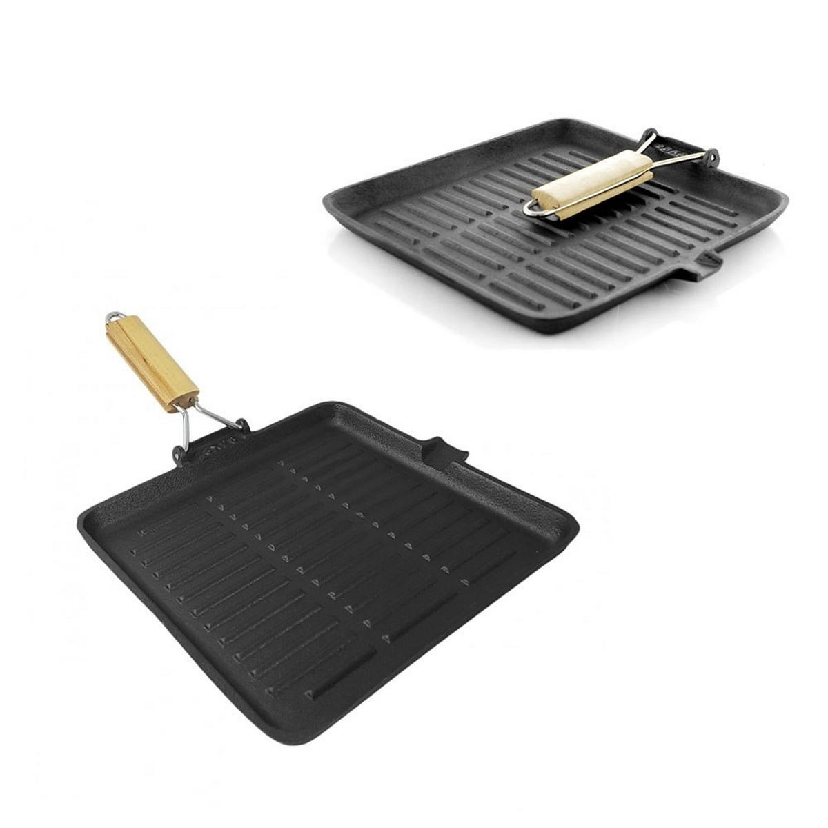 GRILLPFANNE Graphit 24/24/2 cm KH1107 - Graphitfarben, Metall (24cm) - Kinghoff 