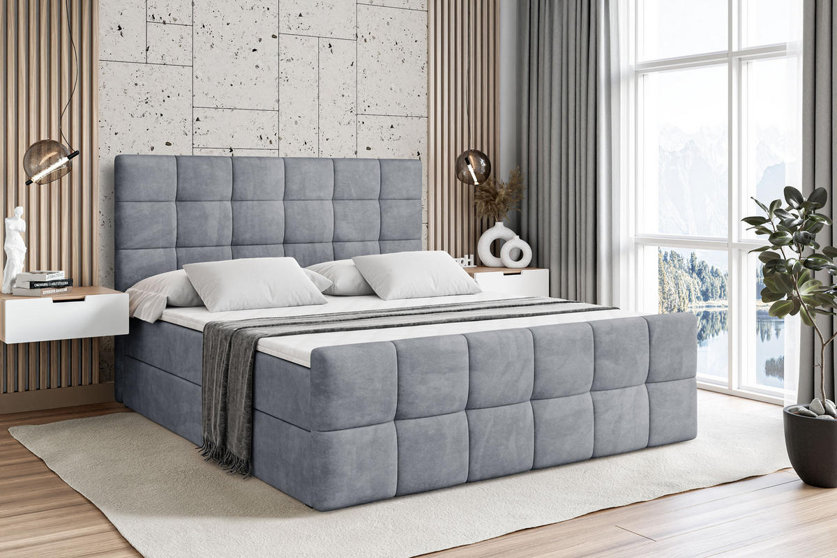 BOXBETT BRUGO-Z - 120 x 200 - H3 - Grau - Grau, Holzwerkstoff (120/200cm) - ALTDECOR