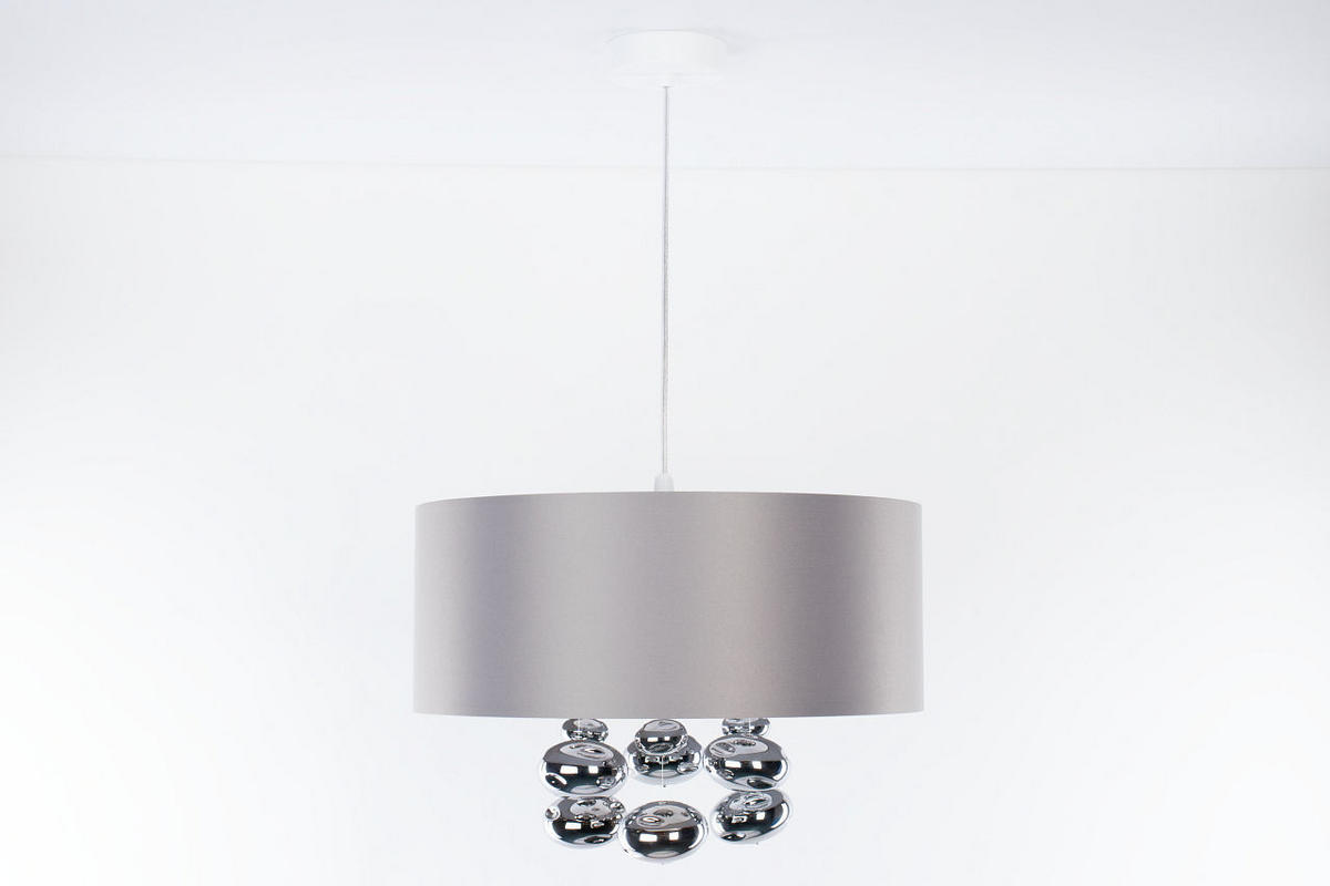 HÄNGELEUCHTE Grau 40/96 cm - Silberfarben/Grau, Kunststoff (40/1/96cm) - ONZENO