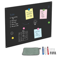 MAGNETTAFEL Schwarz Stahl beschreibbar 60x40 cm - Schwarz, Metall (60/40/0.1cm) - Relaxdays