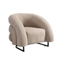 SESSEL MACA - Samtgewebe Beige - Beige, Kunststoff (95/73/88cm) - Home Deluxe