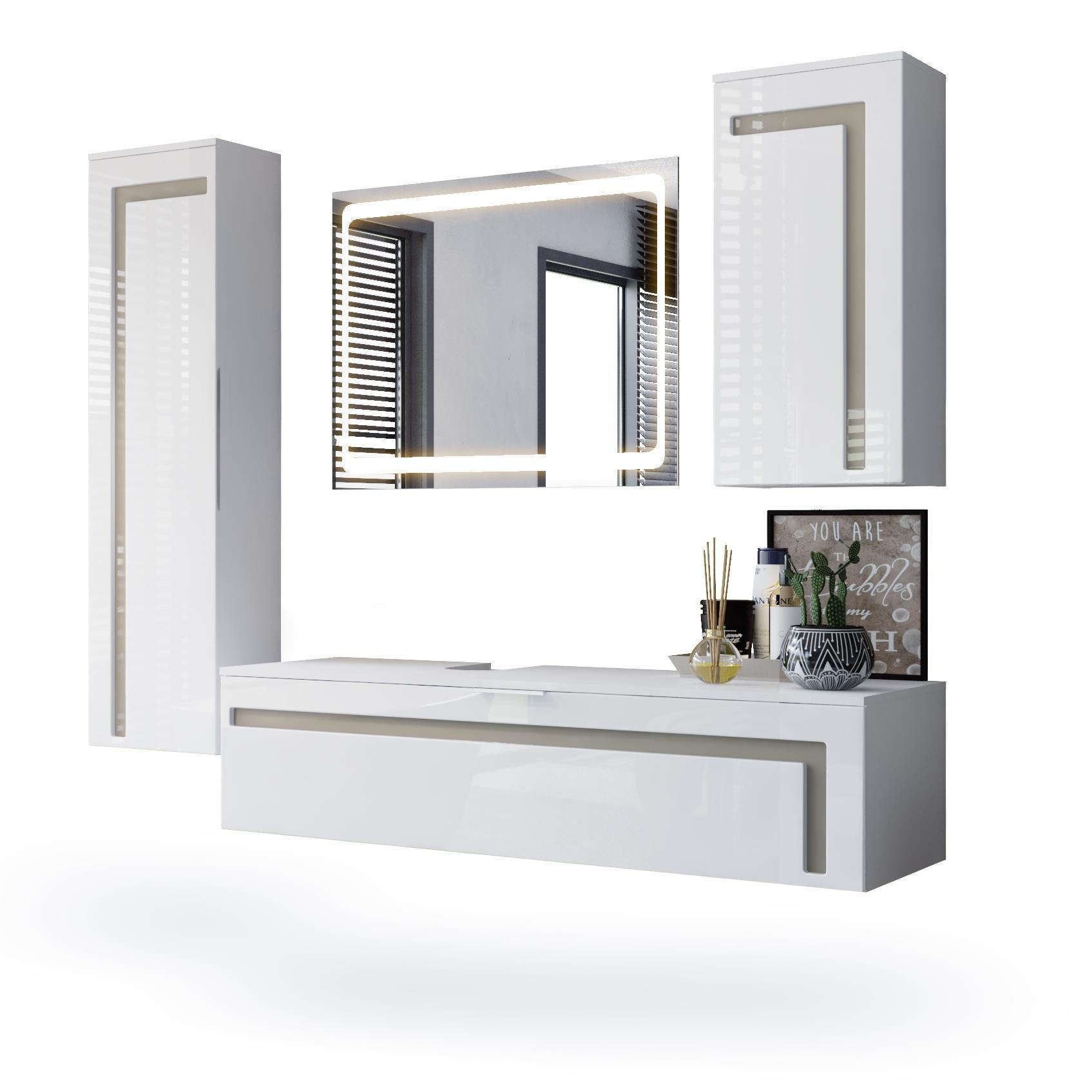 Vladon Badmöbelset Sand 210x185x51 cm