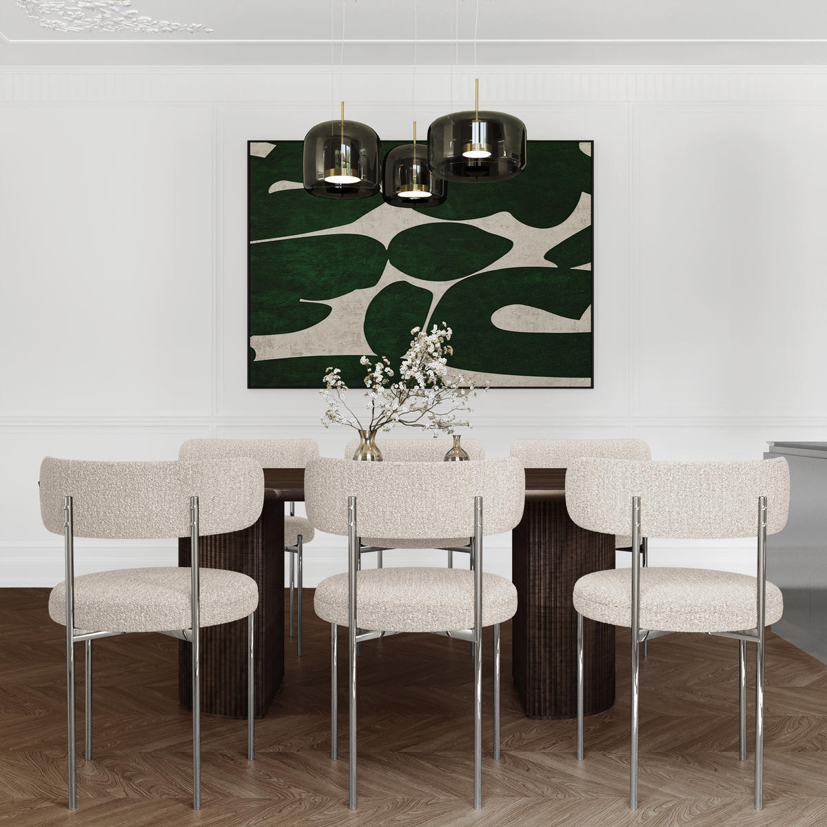 STÜHLE 2er Set MUSE Frottee Creme 52cm - Creme, Textil (52/76.5/45.5cm) - Premium Interiors