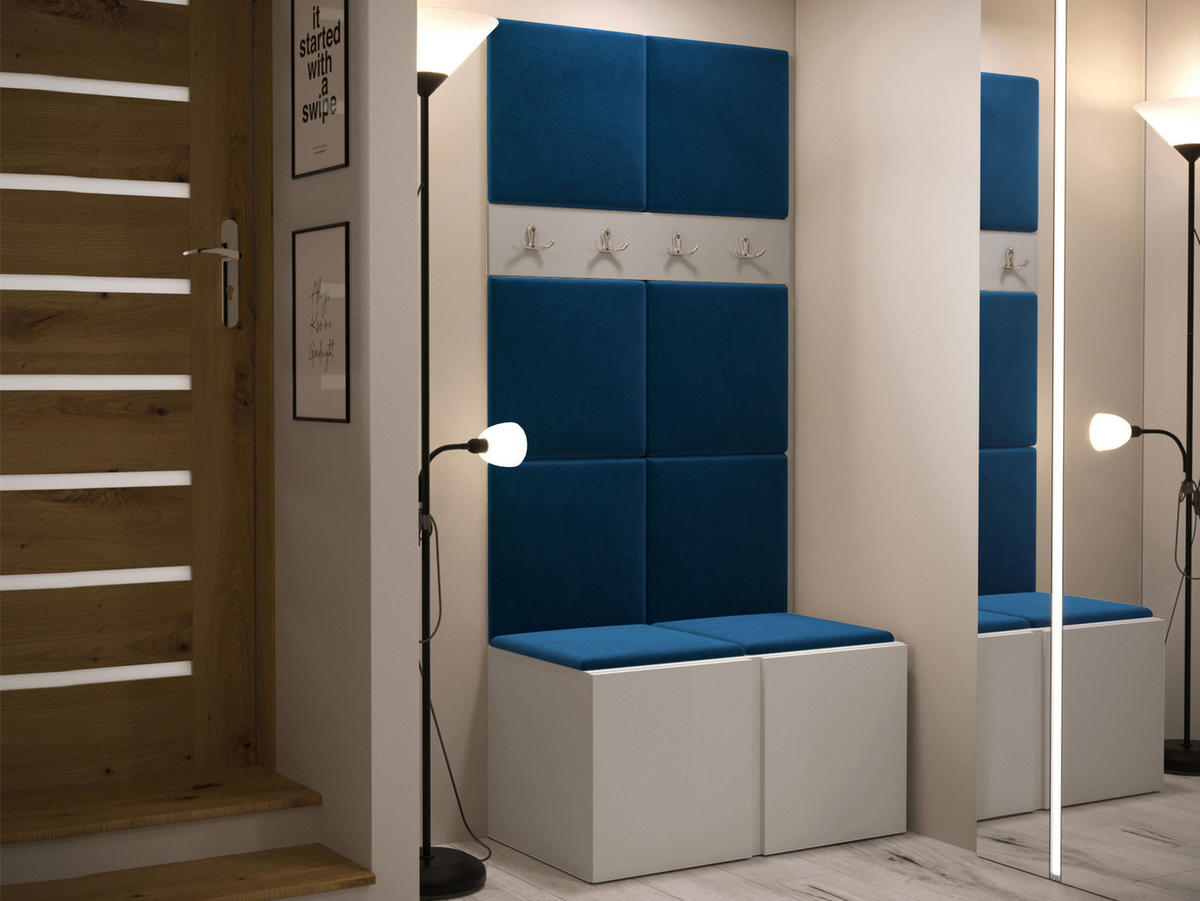 GARDEROBEN-SET Orion IV - Kaschmir/Blau, Holzwerkstoff/Kunststoff (84/186/46cm) - MIRJAN24