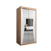 SCHWEBETÜRENSCHRANK 200/100/62 2-türig - Silberfarben/Weiß, Holz/Kunststoff (100/200/62cm) - Abiks Möbel