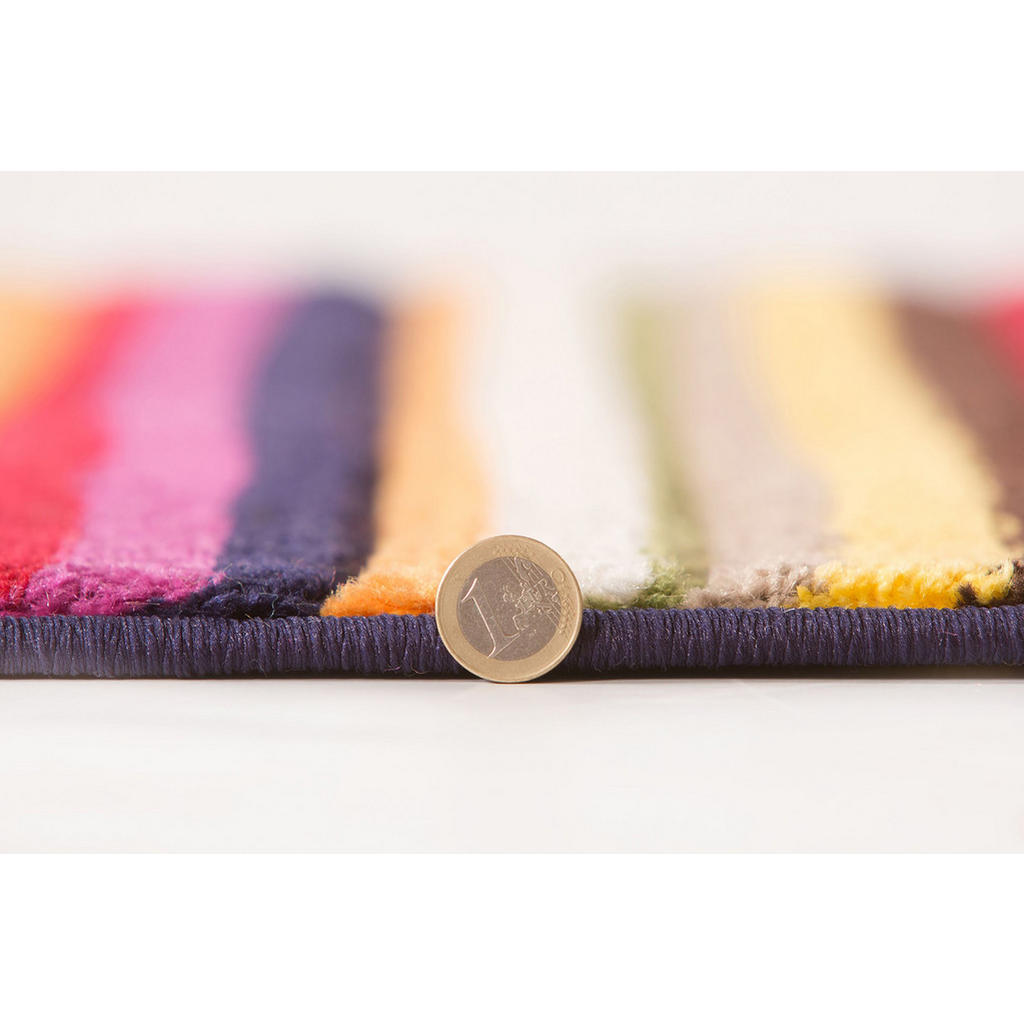Thumbnail - Kadima Design Teppich, Mehrfarbig, Textil, Gestreift, Rechteckig, 80x150 cm, pflegeleicht, in verschiedenen Größen erhäl...