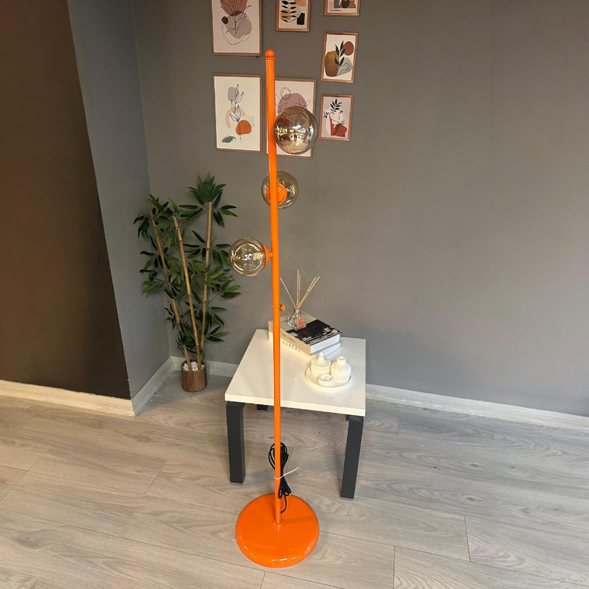 STEHLEUCHTE Klyra 150 Cm - Orange, Metall (30/30/150cm) - Bamyum