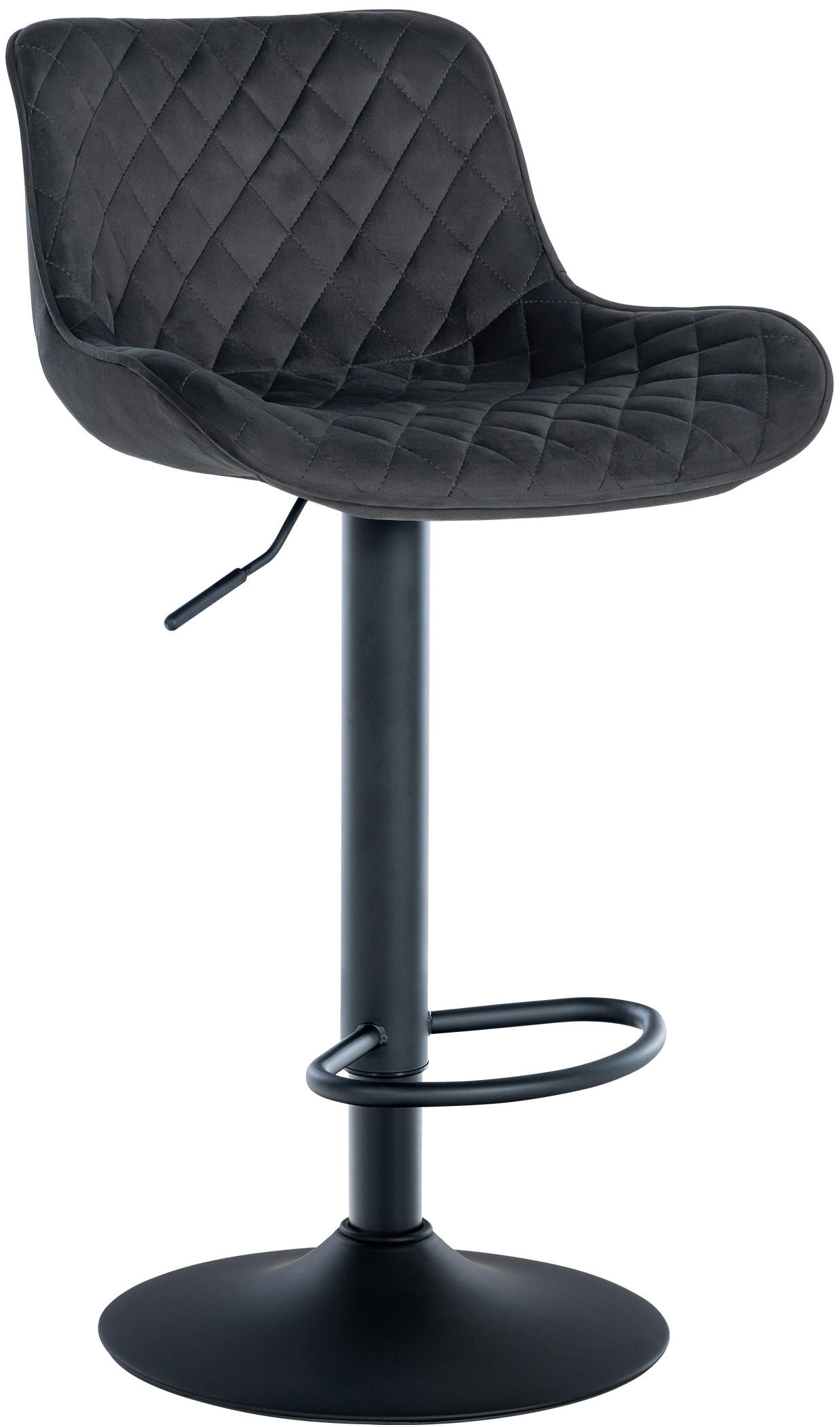 BARHOCKER Samt schwarz - Schwarz, Textil/Metall (48/81/54cm) - CLP
