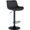 BARHOCKER Samt schwarz - Schwarz, Textil/Metall (48/81/54cm) - CLP