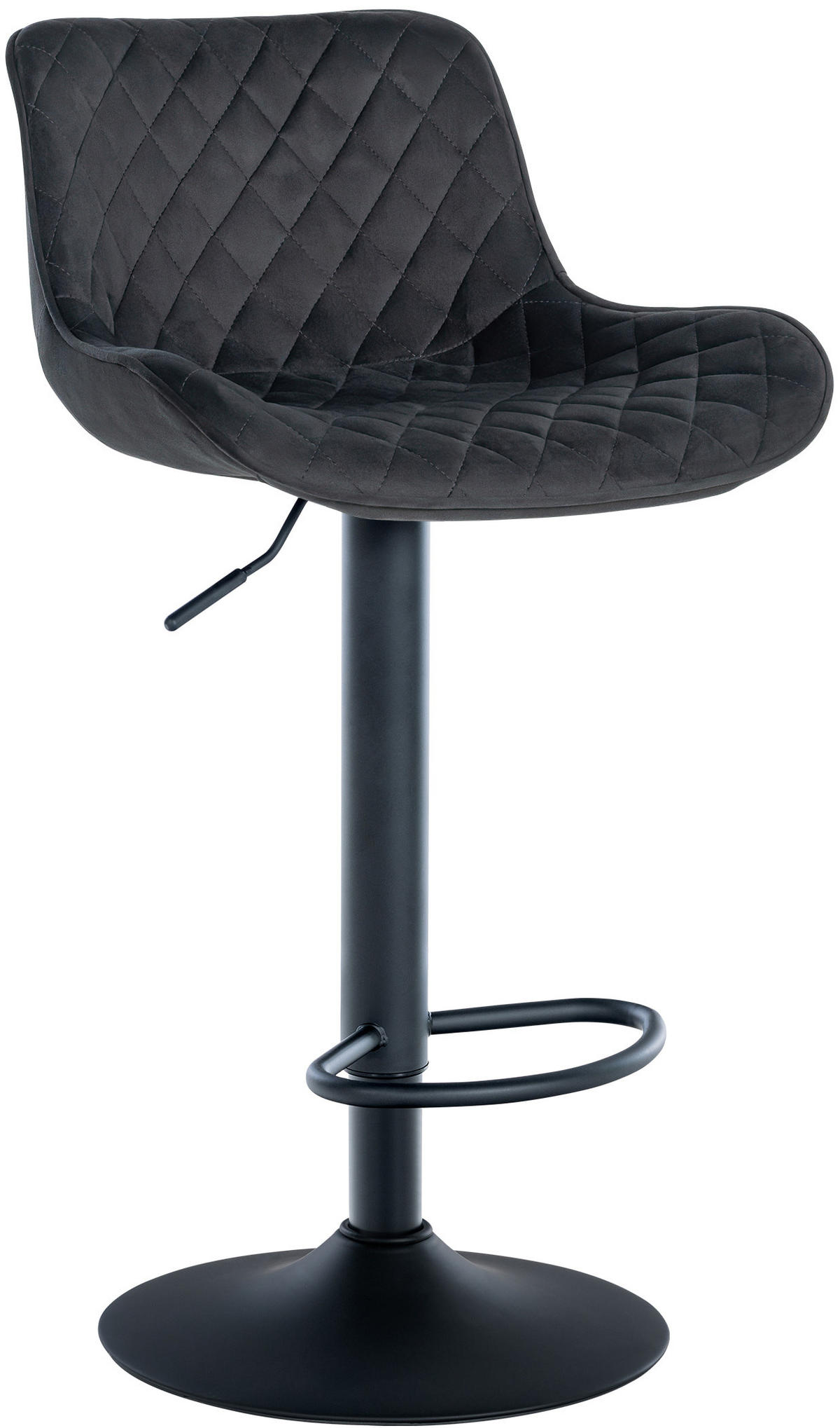 BARHOCKER Samt schwarz - Schwarz, Textil/Metall (48/81/54cm) - CLP