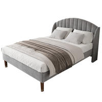 POLSTERBETT 160/200 cm mit Lattenrost und gepolstertem Kopfteil, Samt Grau - Grau, Textil (160/200cm) - Redom