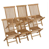 GARTENSTÜHLE Lombok 6er-Set - Braun, Holz (45/90/40cm) - Happy Garden
