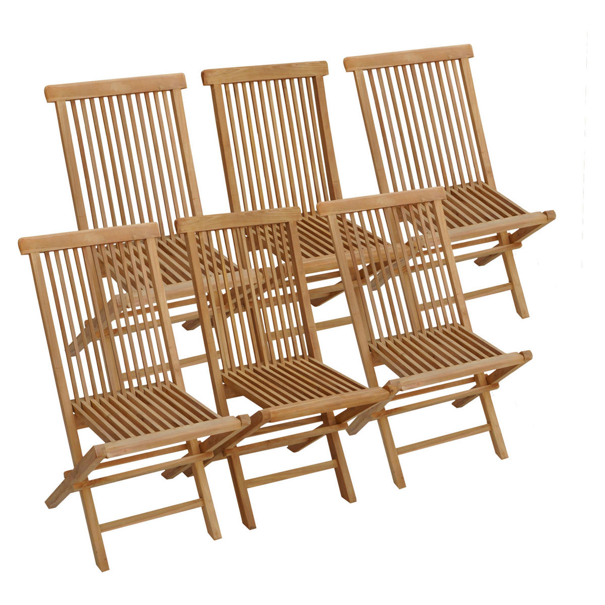 GARTENSTÜHLE Lombok 6er-Set - Braun, Holz (45/90/40cm) - Happy Garden