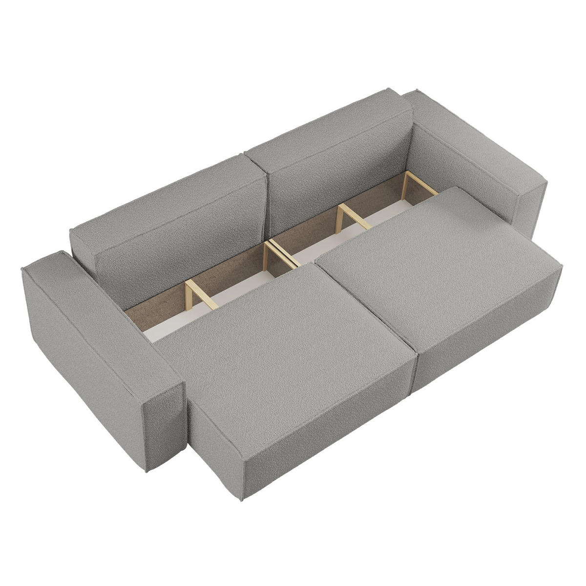 SCHLAFSOFA BEST mit Bettkasten Stoff Quelle Grau - Grau, Holz/Textil (246/83/98cm) - Kaiser Möbel